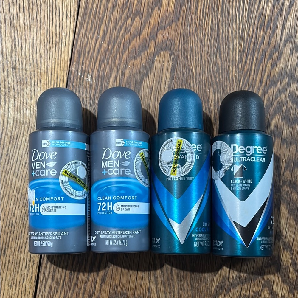 NWT Bundle: 4 Spray Deoderants - Degree & Dove